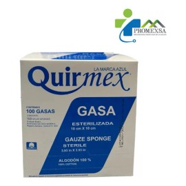 Gasa Estéril 10x10 Cm Refil 100 Piezas Quirmex