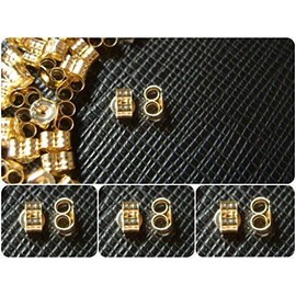 3 x Pairs(6) Small 9ct Gold Butterfly Earring Backs Scrolls Push Fit .375 (4mm x 3mm)