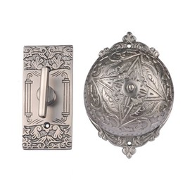 Adonai Hardware Belshazzar Brass Manual Old Fashion Door Bell or Twist Door Bell or Hand-Turn Door Bell - Antique Brushed Nickel