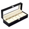 Watch Organizer 6 Slot Dustproof Moistureproof Transparent Window Watch Display