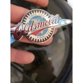 General Motors NOS 1980'S OLDSMOBILE FINAL 500 SINCE 1887 METAL STICK ON EMBLEM OEM 25760163 GM