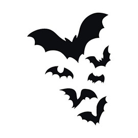 Applicable Pun Flock of Bats Flying Through The Night Colony Frightening - Vinyl Decal for Outdoor Use on Cars, ATV, Boats, Windows and More - Black 11 inch