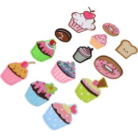 13 Parches Termoadhesivos para Ropa de Cupcakes, Bordados Decorativos de Tela, Kit de 13 Unidades para Manualidades y Disfraces, Ideales para Costura y Bricolaje