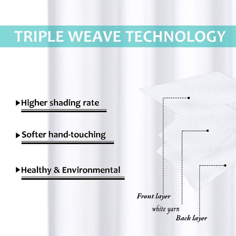 NICETOWN Pure White 100% Blackout Lined Curtains, 2 Thick Layers