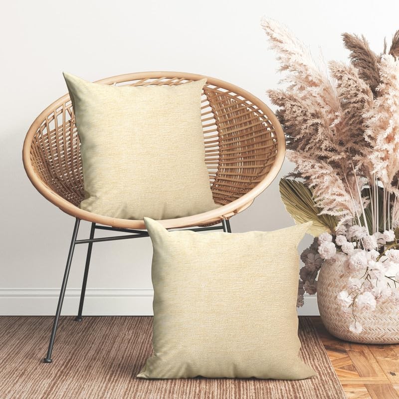 Encasa Homes Fine Chenille Throw Pillow Covers 2 pcs Set
