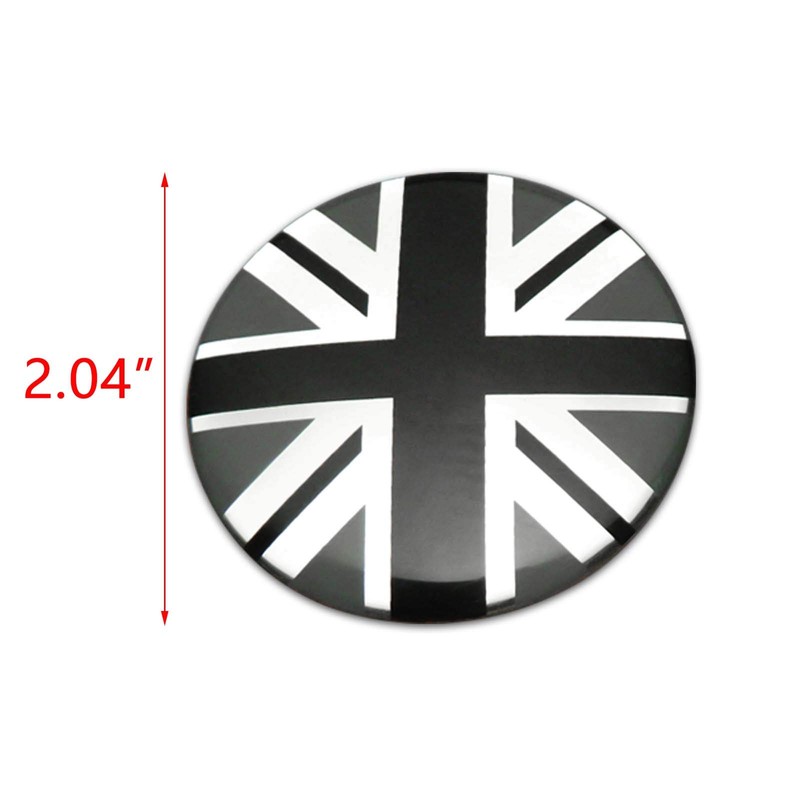 4 x Negro/Gris Unión Jack bandera de Reino Unido Estilo