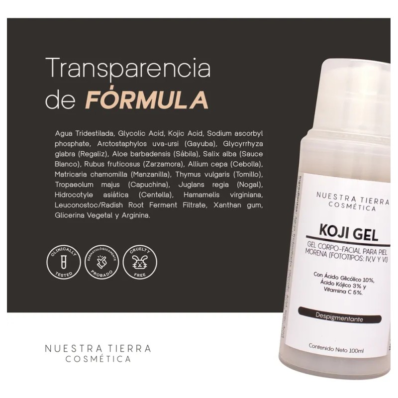 Gel Despigmentante Para Piel Morena Con Ácido Kójico
