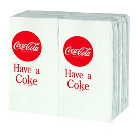 Tablecraft CC380 Coca-Cola Logo Printed Napkins (100 Pack), Red Paper Napkins 13”x13”, Beverage Napkins, Luncheon Napkins, Square Napkins for Restaurants, Cafes, Catering, Parties, and Everyday Use