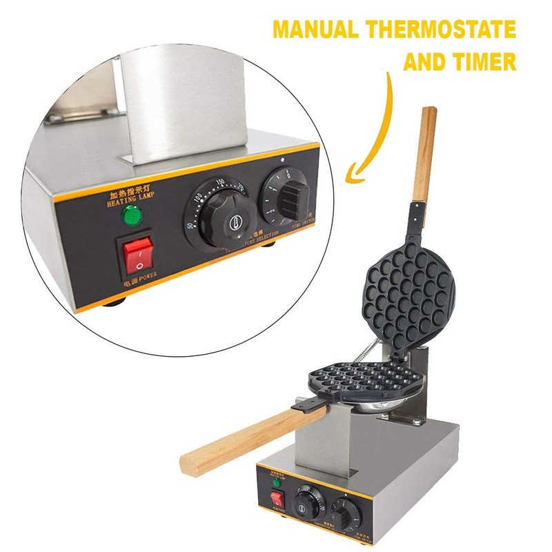 Bubble Waffle Maker Kitchen IMPROVED Puffle Waffle Maker Rotated Nonstick