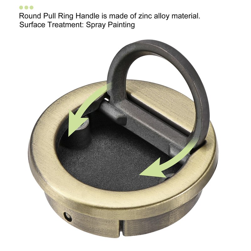 sourcing map Flush Pull Ring Handle 40.5x11mm, Plane Drawer Door