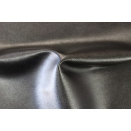 2-Way Stretch Black Faux Leather Fabric by The Yard