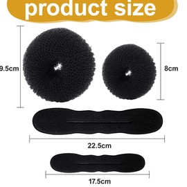 VONJUMA 4 Pcs Magischen Haarknoten Dutt Maker Magischen Haarknoten Upgraded Haarhalter Schwamm Clips Und Donut Tools In Schwarz Ideal Für Stilvolle Haarfrisuren Mit Twist Lockenwicklern
