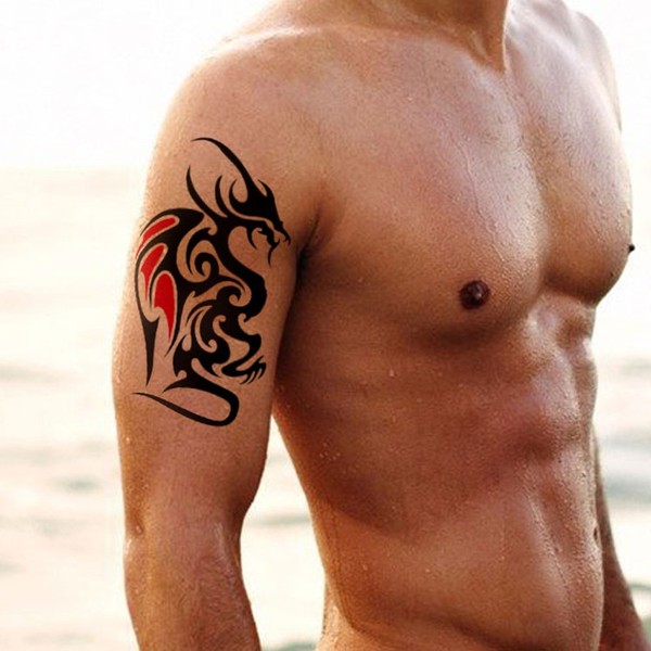 TAFLY Men's Temporary Tattoo Colored Tribal Body Art Transfer Sticker 3 Sheets