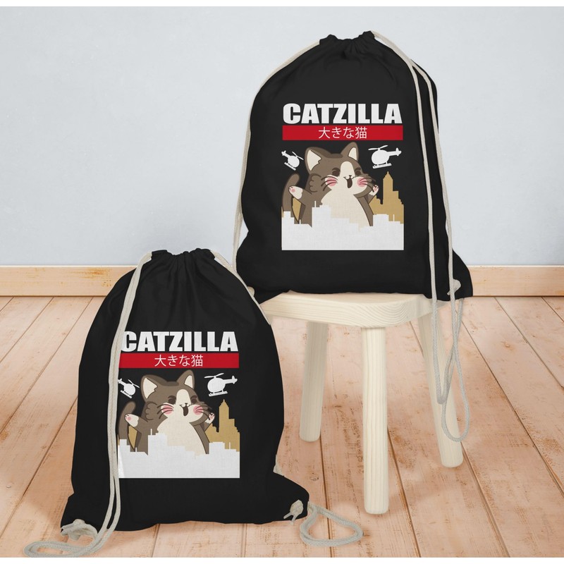 Shirtracer - Gym Bag Backpack - Anime Gifts - Catzilla