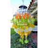 Solar CAPIZ Shell WINDCHIMES/Chandelier Mixed Pastel CAPIZ Chimes with Solar