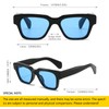 SHEEN KELLY Retro Rectangular Sunglasses for Men Women Trendy Thicker
