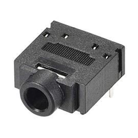 sourcing map 3.5mm Headphone Jack Female Audio Socket Connector Stereo 5 Pins Plastic PCB Mount Black 15pcs