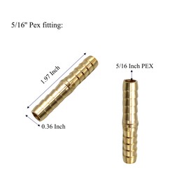 6 Pcs 5/16" Pex fittings,for House, 5/16 Inch to 5/16 Inch PEX Brass Straight Couplers for House, RV Repairs and Pex Project