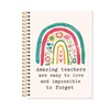 OSLYSOF Boho Rainbow Teacher Spiral Notebook, Teacher Appreciation Gifts Journal