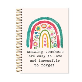 OSLYSOF Boho Rainbow Teacher Spiral Notebook, Teacher Appreciation Gifts Journal Notebooks for Note Taking, Back to School Gifts for Teachers Journal, 5.5x8.3 Inch with 164 Pages