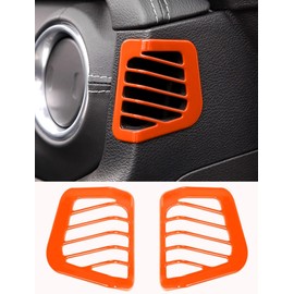 Savadicar Orange Interior Accessories - Dashboard Side Air Vent Trim Cover for 2018-2023 Jeep Wrangler JL JLU 4XE & Gladiator JT - Solid Color Interior Decor Upgrade Option, 2-Piece