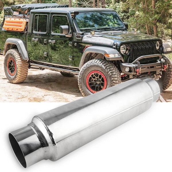 KEEPDSGN 3.0" In/Outlet 16" Length Muffler Exhaust Resonator For Jeep