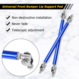 AUXMART Adjustable Front Splitter Support Rods 6"-9" Bumper Lip Splitter Diffuser Strut Rod Tie Support Bars Fit Most Vehicles, Pack of 2, Blue