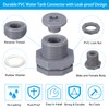 PATIKIL PVC Bulkhead Fitting with Plug NPT1/2", 4 Pack Bulkhead
