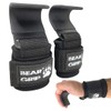 BEAR GRIP Weight Lifting Hooks, Non-Slip Rubberised Grips (Black)