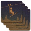 Skiing Ski Lift Symbol in Snow Low Profile Novelty Cork