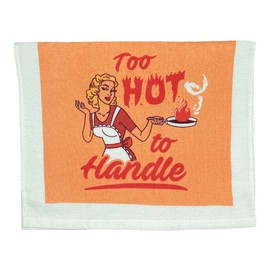 Too Hot To Handle Funny Fiery Cooking Tea Towel