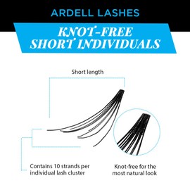 Ardell Ardel Individual Face Lashes - Short, Black, Easy to Apply for a Natural Look DIY Cluster Extension Effect 4 Pack 56 Count / 아르델 개별 페이스 속눈썹 - 짧고 검은색이며 내추럴 룩 DIY 클러스터 연장 효과를 위한 간편한 적용 4팩 56 Count