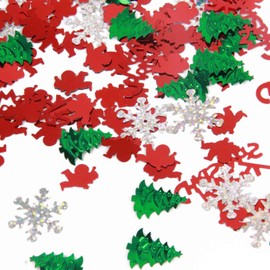 Yiran Christmas Confetti Christmas Snowflake, Santa, Merry Christmas ，Reindeer Table Confetti for Christmas Decoration