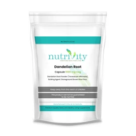 Dandelion Root 1000mg Capsules | Vitamin Rich | 1 Months Supply | Vegan | Halal | Gluten & Dairy Free | High Strength Herbal Supplement | UK Made GMP | Nutrivity