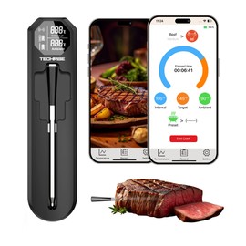 TechRise Termómetro inalámbrico Bluetooth para carne con aplicación, termómetro digital inalámbrico para horno, ahumador, freidora de aire, cocina de 