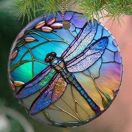 Christmas Ornaments, Touber Dragonfly Ornament, Dragonfly Christmas Ornament, Christmas Tree Ornaments, Dragonfly Hanging Decor, Christmas Decorations, Dragonfly Gifts - Style B