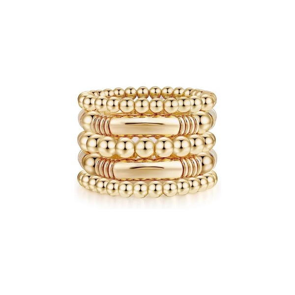 Locrccl Gold Chunky Curved Stacking Bangles Bracelet for Women Gold