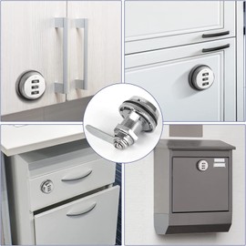 3 Digit Code Combination Cam Lock Zinc Alloy Silver Convenient Cabinet Security Password Coded Lock Household Wardrobes Drawers(3#)