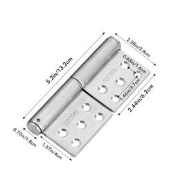 Pack of 2 Stainless Steel Door Hinges Heavy Duty 132 x 100 x 18 mm Door Hinges for Wooden Doors, 360 Degree Opening Angle, Folding Hinges for Interior and Exterior Doors, Cupboard, Bedroom, Window