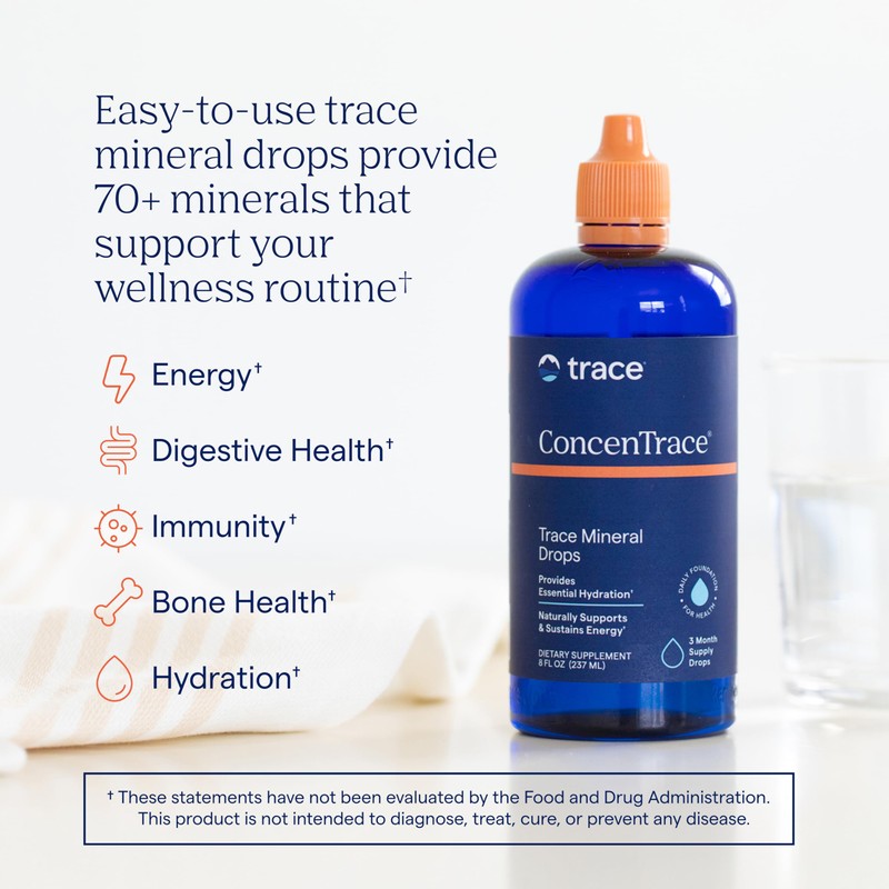 Trace Minerals ConcenTrace Trace Mineral Drops | Supports Energy, Digestion,