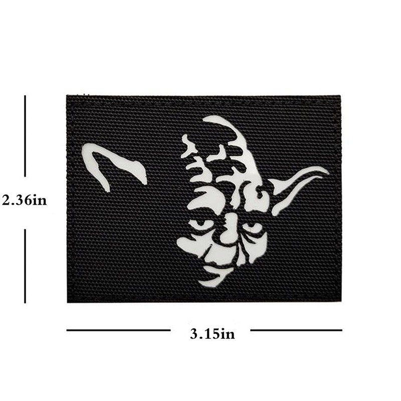 Glow in Dark Tactical Patch Yoda Military Morale Embroidered Patch