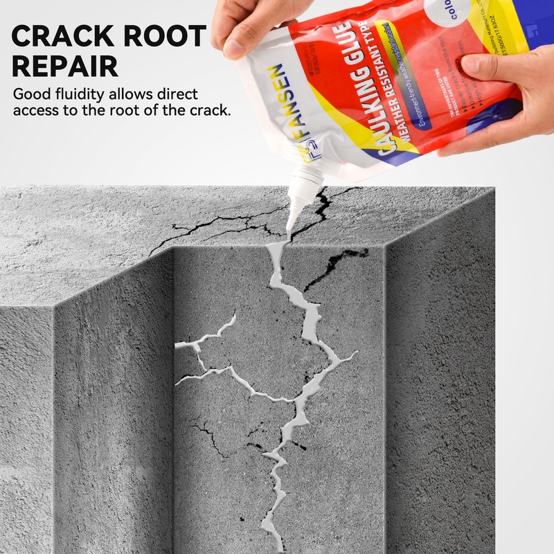 Caulking Glue for Concrete, Concrete Crack Waterproof Repair Sealant, Caulking