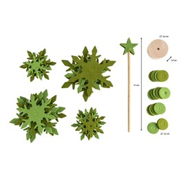 Ideen mit Herz Felt Christmas Tree for Assembly, DIY Craft Set, Christmas Decoration (Green, 21.5 cm)