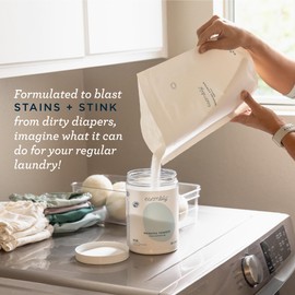 Esembly Laundry Washing Powder – HE Mineral Based Detergent for All Household Laundry and Cloth Diapers – Patented, Fragrance-Free, EWG Verified, Earth-Friendly, (3lb Refillable Canister and Scoop)