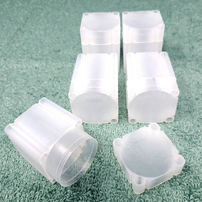 Numis 5 Pack Numis Square Coin Tubes Half Dollar size