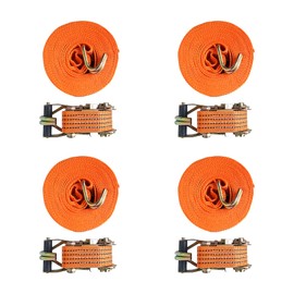 AA Products Heavy Duty Securing Ratchet Straps with Double J-Hooks (RS-502-5 Meter/16.4 Feet x 1.5 inch - 4400 Lbs) 4 Packs