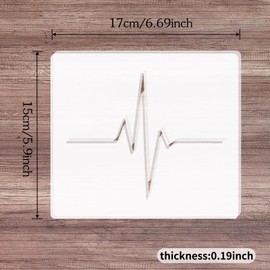 Betagt Electrocardiogram Router Templates for Woodworking, Acrylic Teardrops Inlay Templates, 5mm Thick Decorative Template Router Jig Tool Woodworking Craft Tracing Stencils