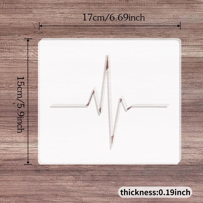 Betagt Electrocardiogram Router Templates for Woodworking, Acrylic Teardrops Inlay Templates,
