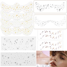 Glitter Face Freckles Temporary Tattoos Sparkle Makeup Speckles Patches Glow Up Cosmetic Tattoo Stickers for Women Girls Party