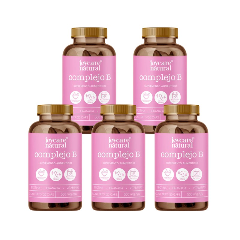 JOYCARE NATURAL Pack de 5 Complejo B Suplemento Alimenticio Biotina